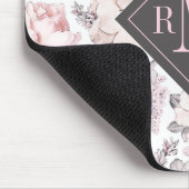 Addieren Sie Ihr Monogramm-| klassisches rosa u. Mousepad (Ecke)