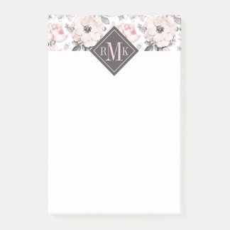 Addieren Sie Ihr Monogramm-| klassisches rosa u. Post-it Klebezettel