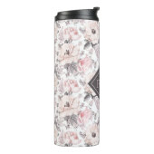 Addieren Sie Ihr Monogramm-| klassisches rosa u. Thermosbecher (Nach links gedreht)