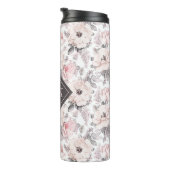 Addieren Sie Ihr Monogramm-| klassisches rosa u. Thermosbecher (Nach rechts gedreht)