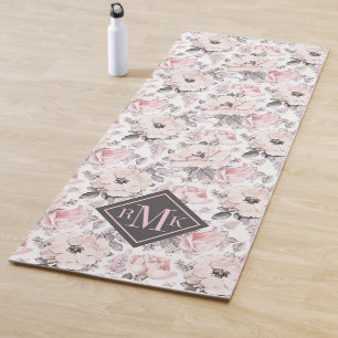Addieren Sie Ihr Monogramm- klassisches rosa u. Yogamatte