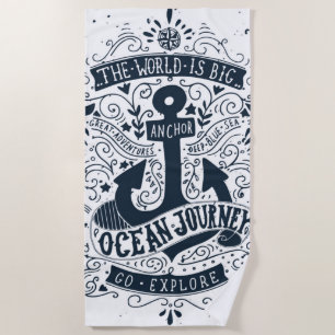 Addieren Sie Ihr Monogramm , welches die Welt Strandtuch