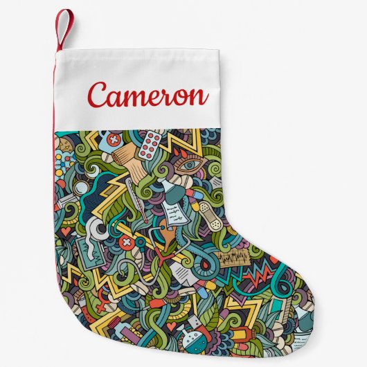 Addieren Sie Ihr Namens| abstrakte Kleiner Weihnachtsstrumpf (Vorderseite)