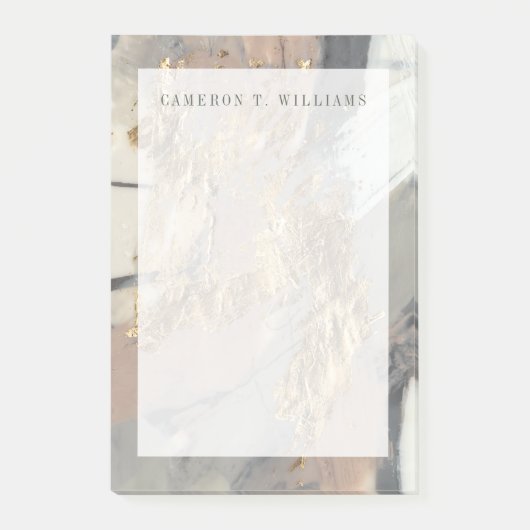 Addieren Sie Ihr Namens| addieren Ihr goldenes Post-it Klebezettel (Vorderseite)