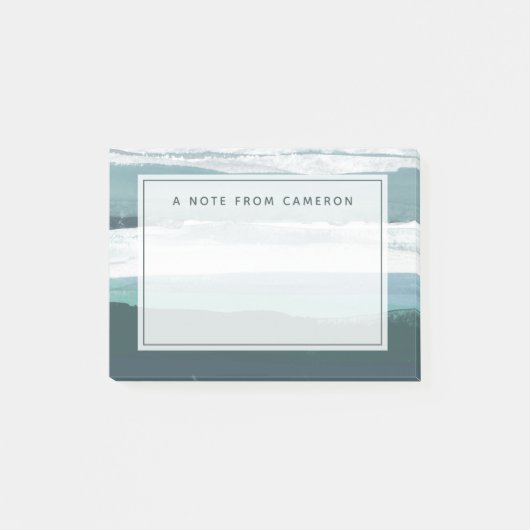 Addieren Sie Ihr Namens| aquamarines Meer Post-it Klebezettel (Vorderseite)