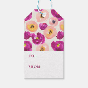 Addieren Sie Ihr Namens  Aquarell-botanisches Geschenkanhänger