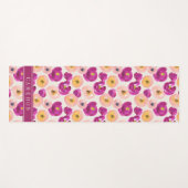 Addieren Sie Ihr Namens| Aquarell-botanisches Yogamatte (Vorderseite (Horizontal))