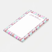 Addieren Sie Ihr Namens| Aquarell-Hexagon-Muster Post-it Klebezettel (angewinkelt)