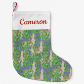 Addieren Sie Ihr Namens| Aquarell-Lama u. Catus Kleiner Weihnachtsstrumpf (Vorderseite)