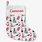 Addieren Sie Ihr Namens| Aquarell-Nagellack-Muster Kleiner Weihnachtsstrumpf (Vorderseite)