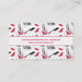 Addieren Sie Ihr Namens| Aquarell-Nagellack-Muster Visitenkarte (Rückseite)