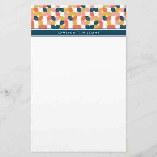 Addieren Sie Ihr Namens| Bauhaus-Retro Briefpapier (Vorderseite)