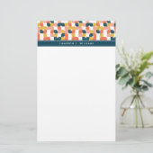 Addieren Sie Ihr Namens| Bauhaus-Retro Briefpapier (Stehend Vorderseite)