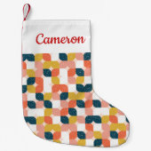 Addieren Sie Ihr Namens| Bauhaus-Retro Kleiner Weihnachtsstrumpf (Vorderseite)