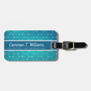 Addieren Sie Ihr Namens blaues aquamarines Gepäckanhänger