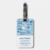 Addieren Sie Ihr Namens| blaues zahnmedizinisches Gepäckanhänger (Rückseite vertikal)