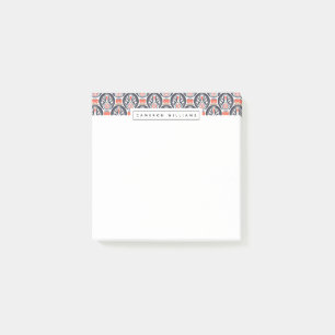 Addieren Sie Ihr Namens  Blumendie Post-it Klebezettel