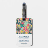 Addieren Sie Ihr Namens| buntes Gepäckanhänger (Rückseite vertikal)