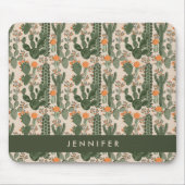 Addieren Sie Ihr Namens| buntes Kaktus-Muster Mousepad (Vorne)