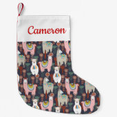 Addieren Sie Ihr Namens| buntes Lama-Muster Kleiner Weihnachtsstrumpf (Vorderseite)