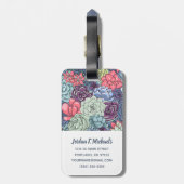 Addieren Sie Ihr Namens| buntes saftiges Muster Gepäckanhänger (Rückseite vertikal)