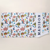 Addieren Sie Ihr Namens| buntes Strandtuch (Vorderseite)