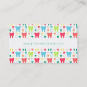 Addieren Sie Ihr Namens| buntes Zahn-Muster Visitenkarte (Rückseite)