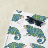 Addieren Sie Ihr Namens| Chamäleon-Muster Strandtuch (Beispiel)