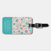 Addieren Sie Ihr Namens|, das aquamarin sind u. Gepäckanhänger (Vorderseite horizontal)