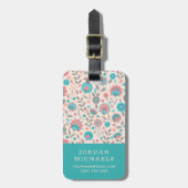 Addieren Sie Ihr Namens|, das aquamarin sind u. Gepäckanhänger (Vorderseite vertikal)