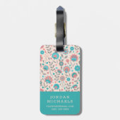 Addieren Sie Ihr Namens|, das aquamarin sind u. Gepäckanhänger (Rückseite vertikal)