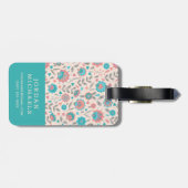 Addieren Sie Ihr Namens|, das aquamarin sind u. Gepäckanhänger (Rückseite horizontal)