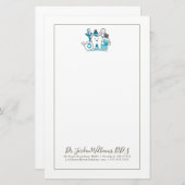 Addieren Sie Ihr Namens| die saubere Zahn-Gruppe Briefpapier (Vorne/Hinten)