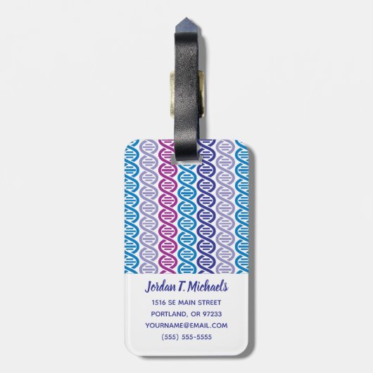 Addieren Sie Ihr Namens| DNS Muster Gepäckanhänger (Rückseite vertikal)