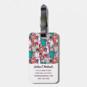 Addieren Sie Ihr Namens| Doktor-u. Chirurg-Muster Gepäckanhänger (Rückseite vertikal)