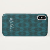 Addieren Sie Ihr Namens| dunkles aquamarines Case-Mate iPhone Hülle (Rückseite (Horizontal))