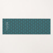 Addieren Sie Ihr Namens| dunkles aquamarines Yogamatte (Vorderseite (Horizontal))