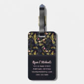 Addieren Sie Ihr Namens| dunkles Gepäckanhänger (Rückseite vertikal)