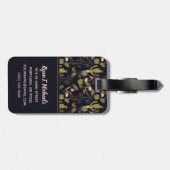 Addieren Sie Ihr Namens| dunkles Gepäckanhänger (Rückseite horizontal)