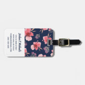 Addieren Sie Ihr Namens| dunkles rosa Gepäckanhänger (Vorderseite horizontal)