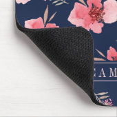 Addieren Sie Ihr Namens| dunkles rosa Mousepad (Ecke)