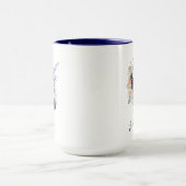 Addieren Sie Ihr Namens| gekleidetes BlumenEinhorn Tasse (Zentrum)
