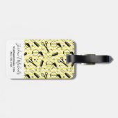 Addieren Sie Ihr Namens| gelbes Gepäckanhänger (Rückseite horizontal)