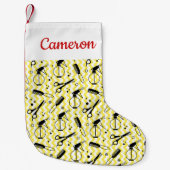 Addieren Sie Ihr Namens| gelbes Kleiner Weihnachtsstrumpf (Vorderseite)