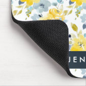 Addieren Sie Ihr Namens| gelbes u. blaues Mousepad (Ecke)