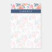 Addieren Sie Ihr Namens| gemaltes Rosen-Muster Post-it Klebezettel (Vorderseite)