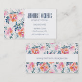Addieren Sie Ihr Namens| gemaltes Rosen-Muster Visitenkarte (Vorne/Hinten)