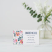 Addieren Sie Ihr Namens| gemaltes Rosen-Muster Visitenkarte (Stehend Vorderseite)