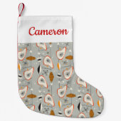 Addieren Sie Ihr Namens| geometrisches aquamarines Kleiner Weihnachtsstrumpf (Vorderseite)