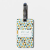 Addieren Sie Ihr Namens| geometrisches Gepäckanhänger (Rückseite vertikal)